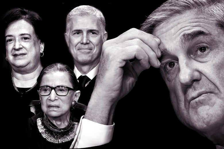 Elena Kagan, Ruth Bader Ginsburg, Neil Gorsuch, and Robert Mueller.